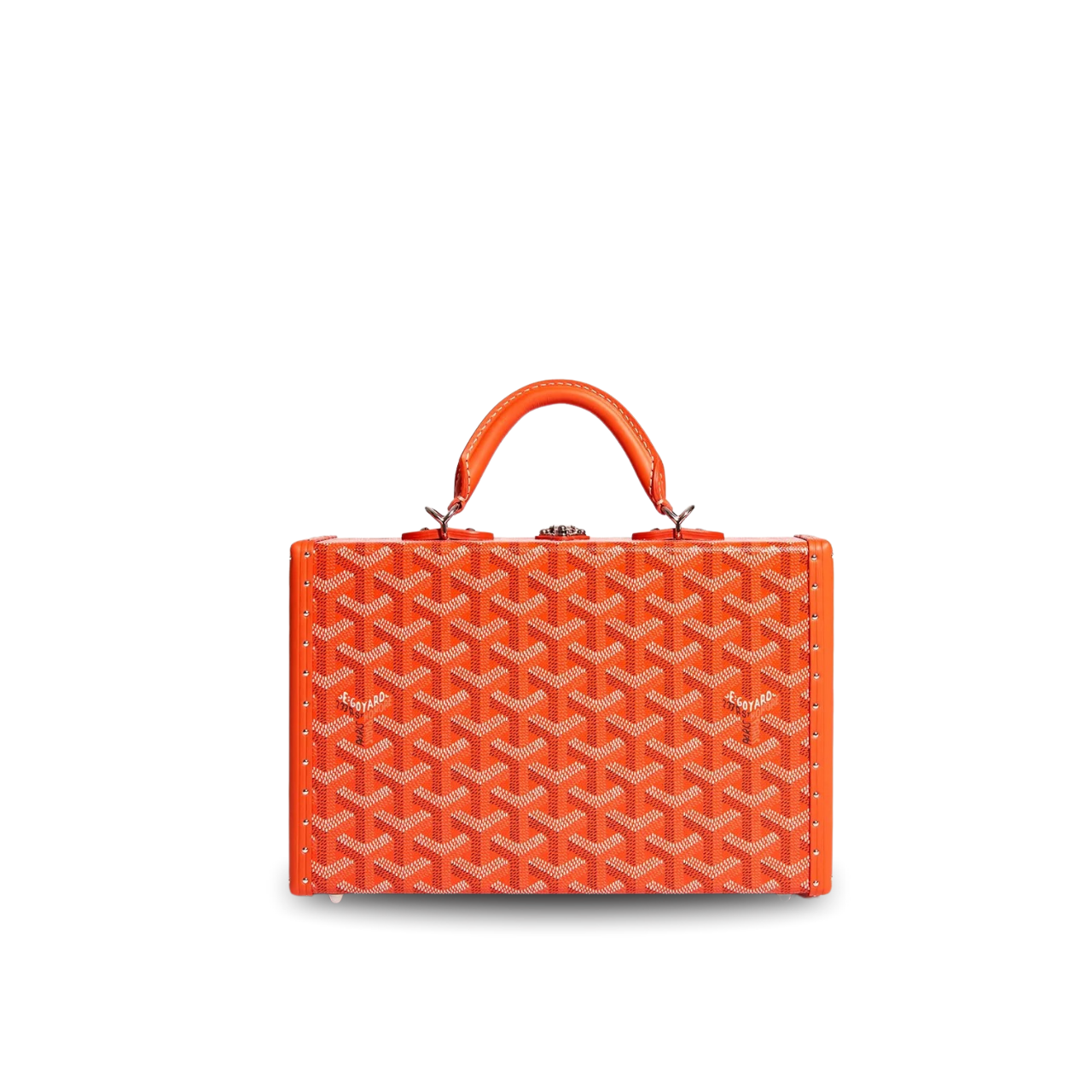 Goyard Grand Hôtel Trunk Bag 24.5cm Orange Goyardine Canvas And Calfskin