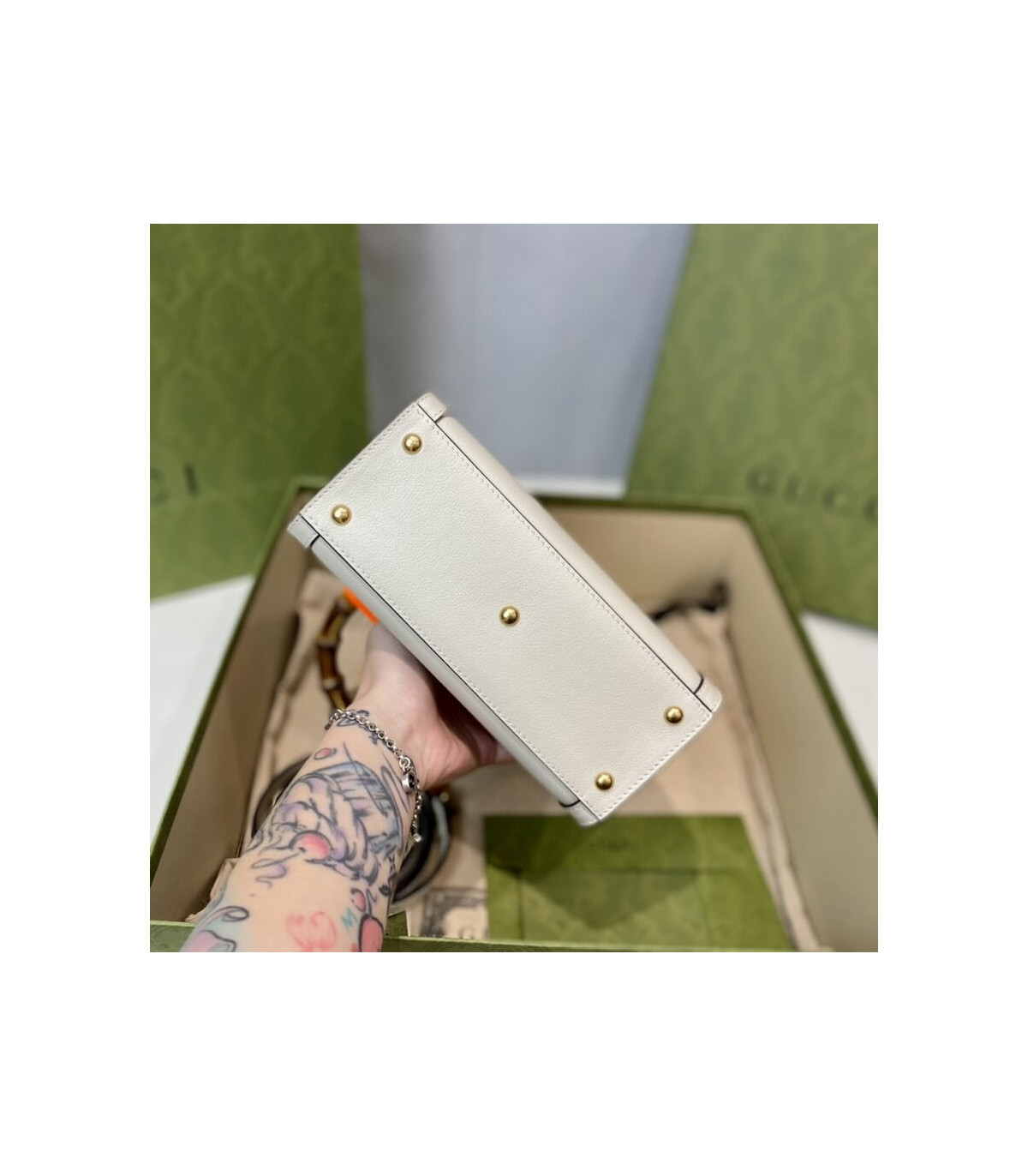 Gucci Diana Mini Tote Bag White