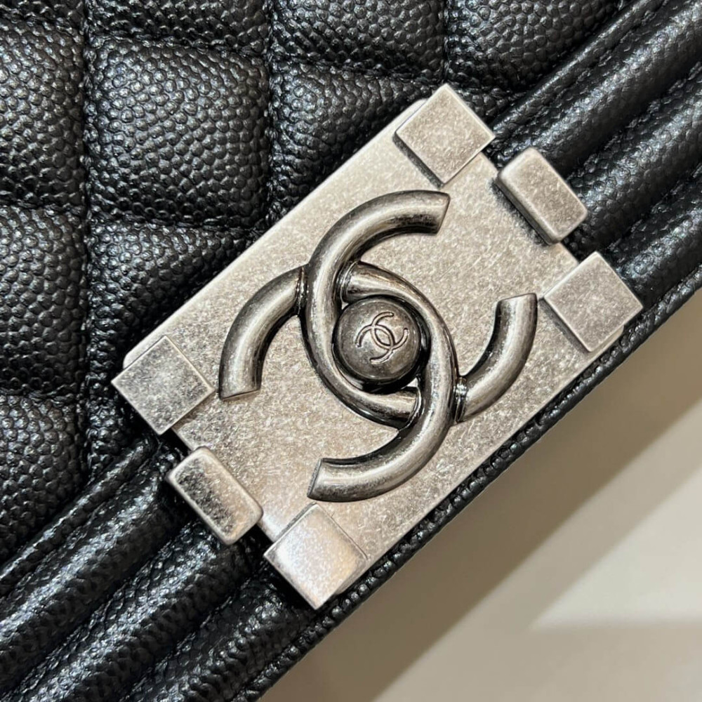 Chanel Le Boy Bag 20cm Black Caviar Leather