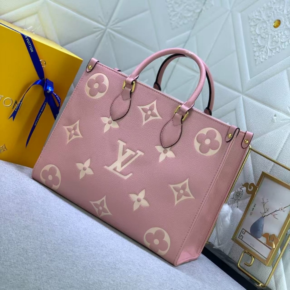 Louis Vuitton Onthego MM Monogram Empreinte Trianon Pink 33cm M46286
