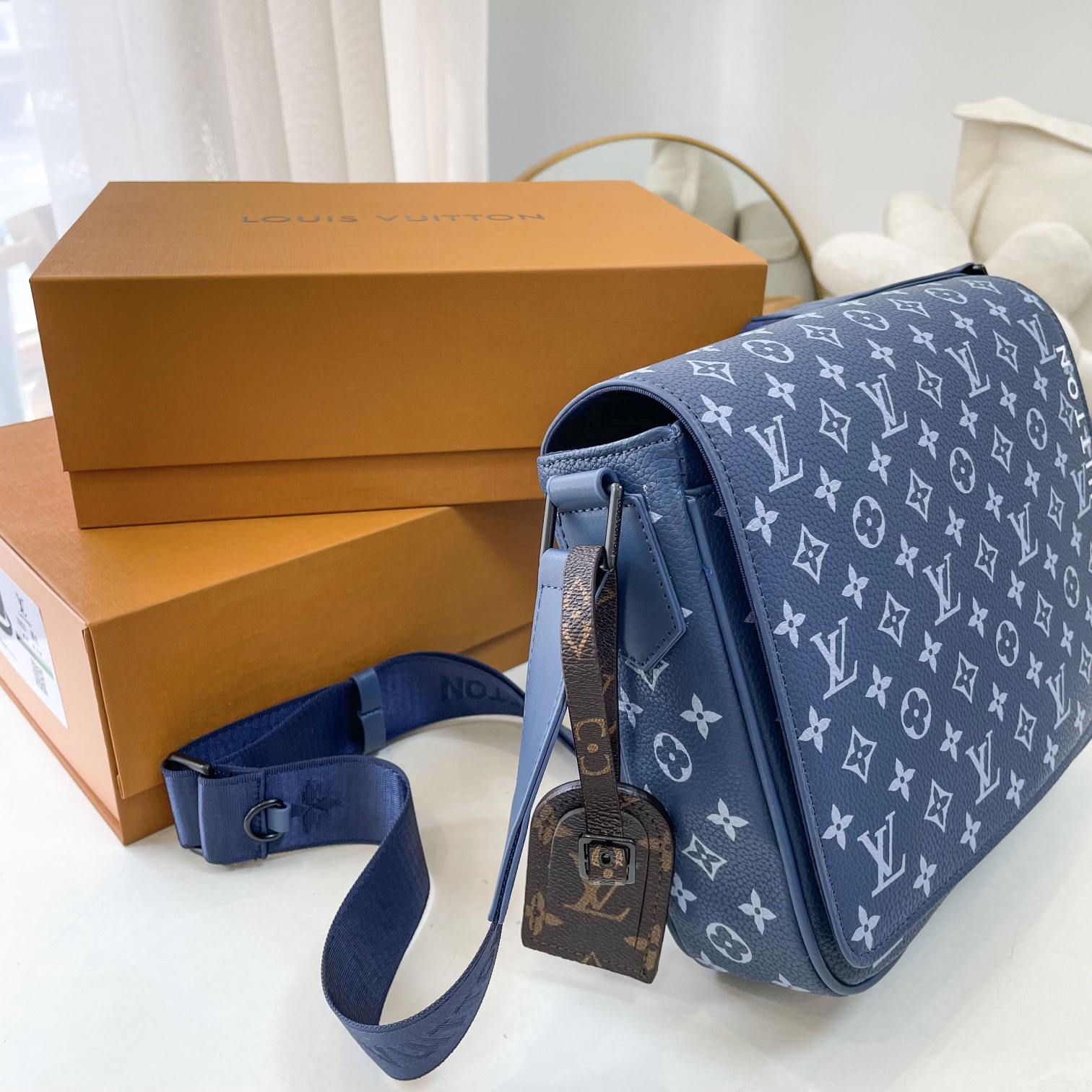 Louis Vuitton District Pm Bag Blue 26Cm M23785 For Men