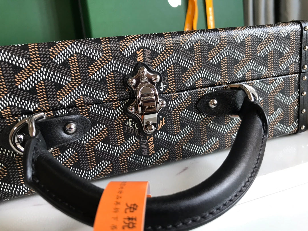 Goyard Grand Hôtel Trunk Bag 24.5cm Black Goyardine Canvas And Calfskin