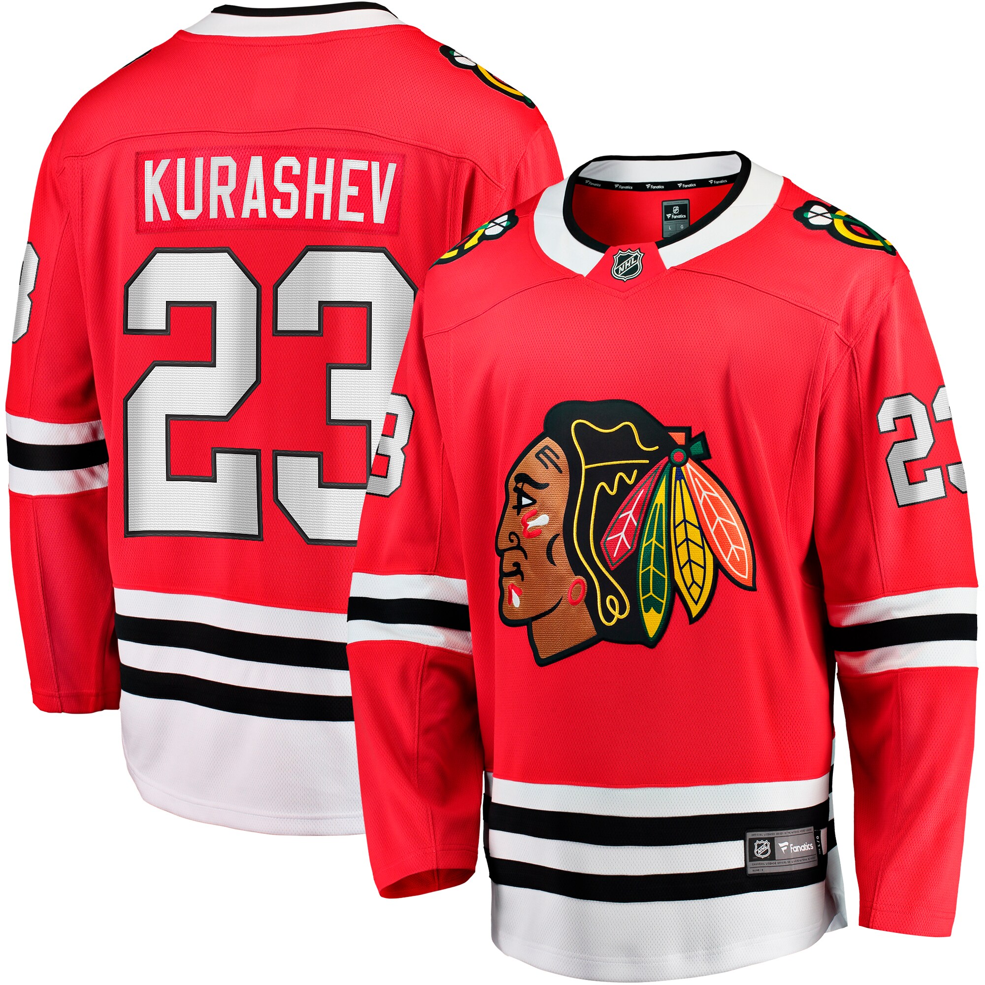 Philipp Kurashev Chicago Blackhawks Fanatics Home Breakaway Player Jersey – Red