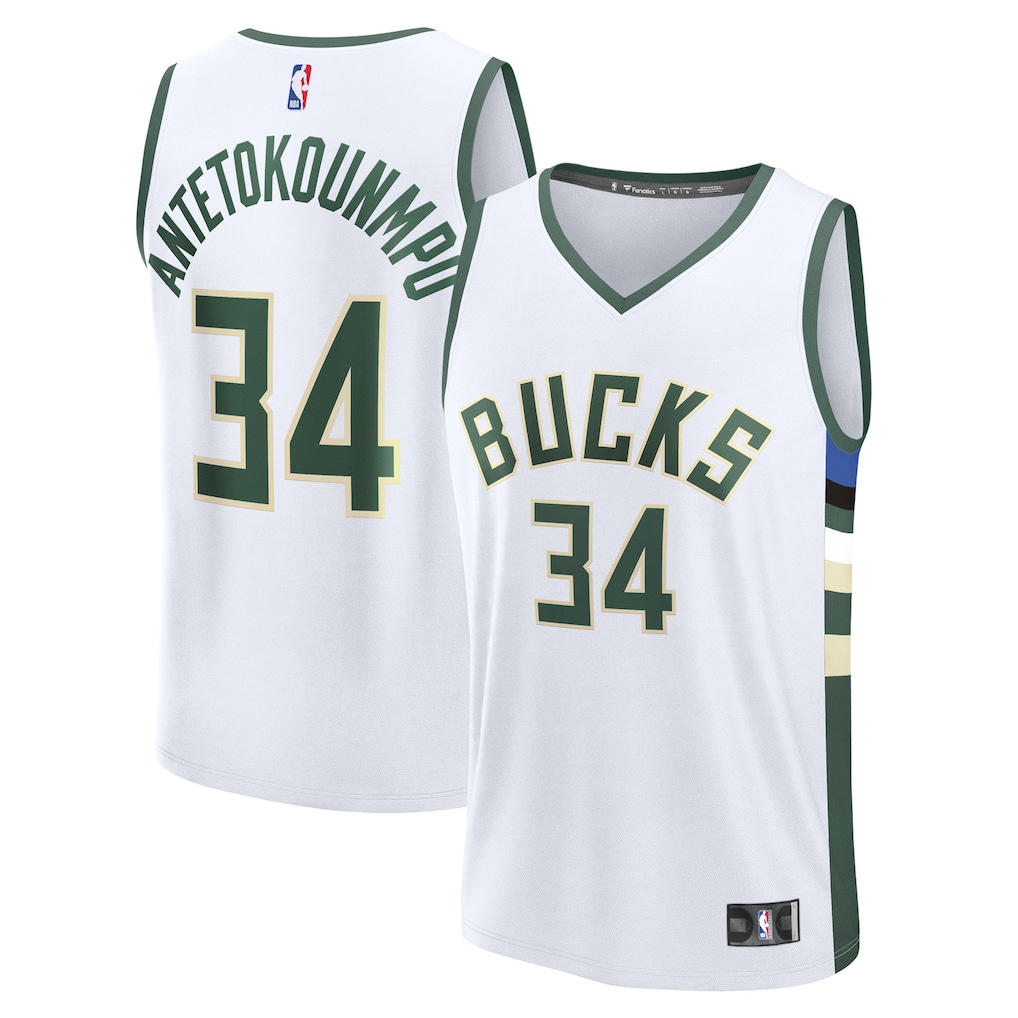 Men's Milwaukee Bucks Giannis Antetokounmpo Fanatics White Fast Break Replica Player Jersey - Association Edition