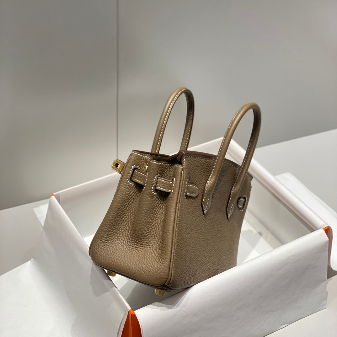Hermes Birkin 20Cm Etoupe Togo Leather Gold Hardware