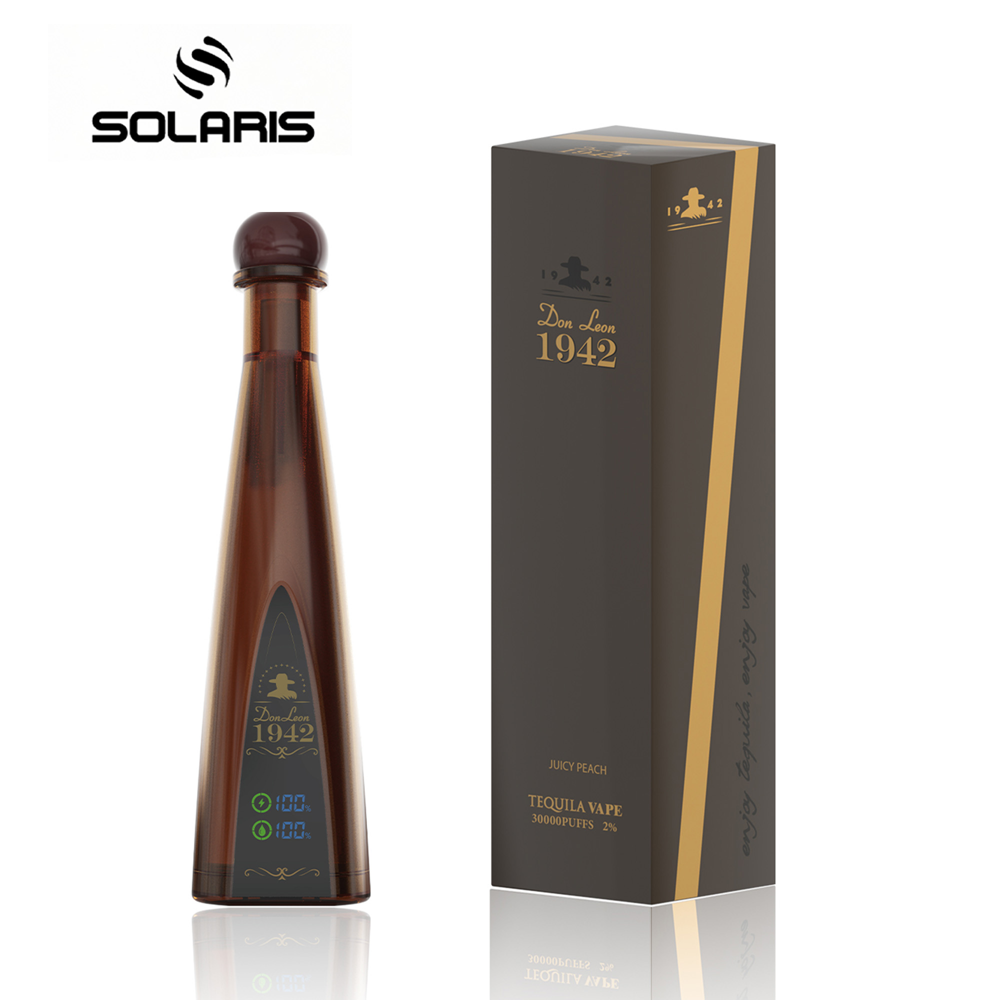 Solaris Tequila Don Leon 1942 30000 30K Puff Rechargeable Disposable Vape EU Warehouse