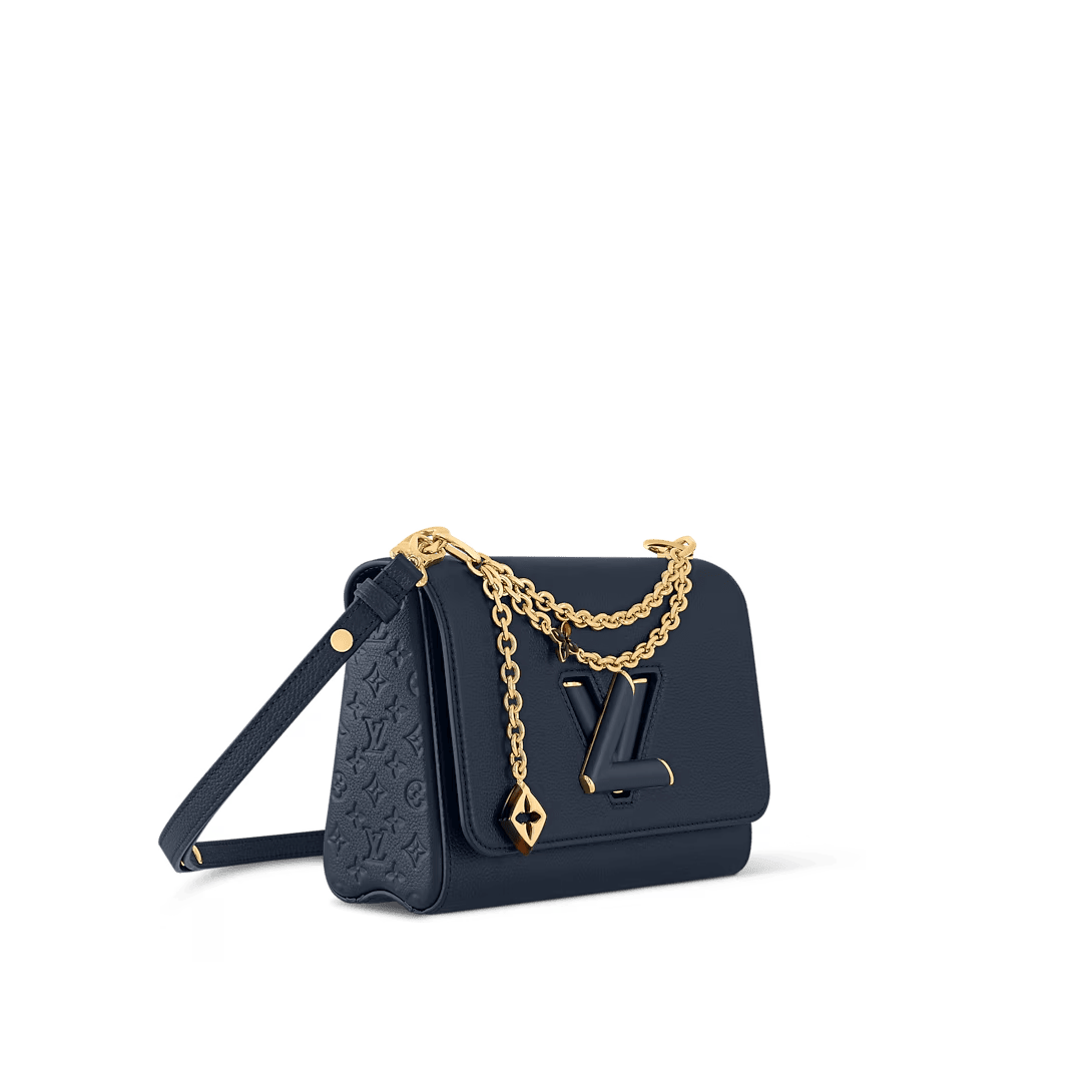 Louis Vuitton Twist MM Slim Medium Navy Taurillon Leather Shoulder Bag 23cm/9.1in M14342