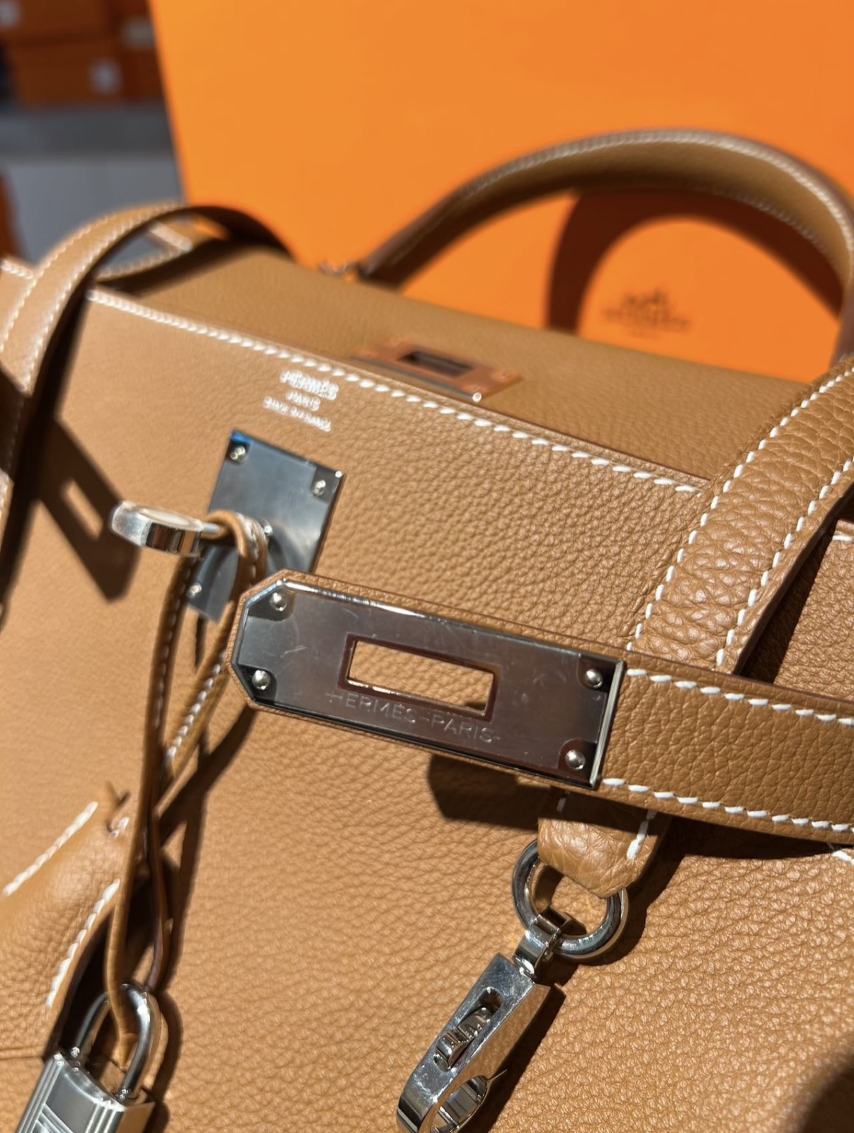 Kelly 25-28 Brown TOGO leather silver hardware custom