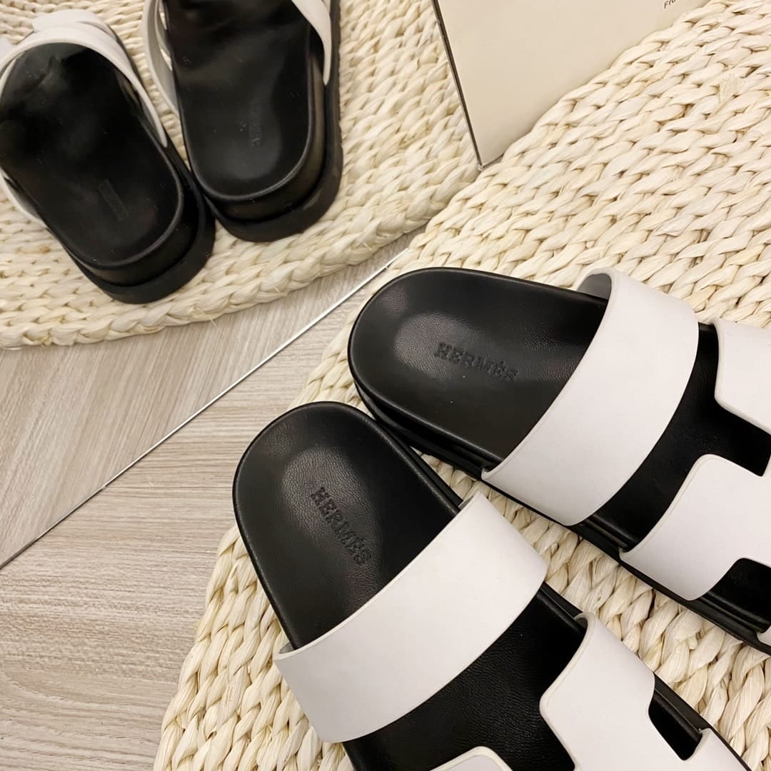 Hermes Ankara Sandal White
