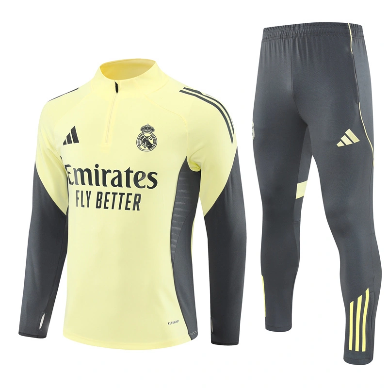 2025-26 Real Madrid yellow Special Edition Long Sleeve Training Suit