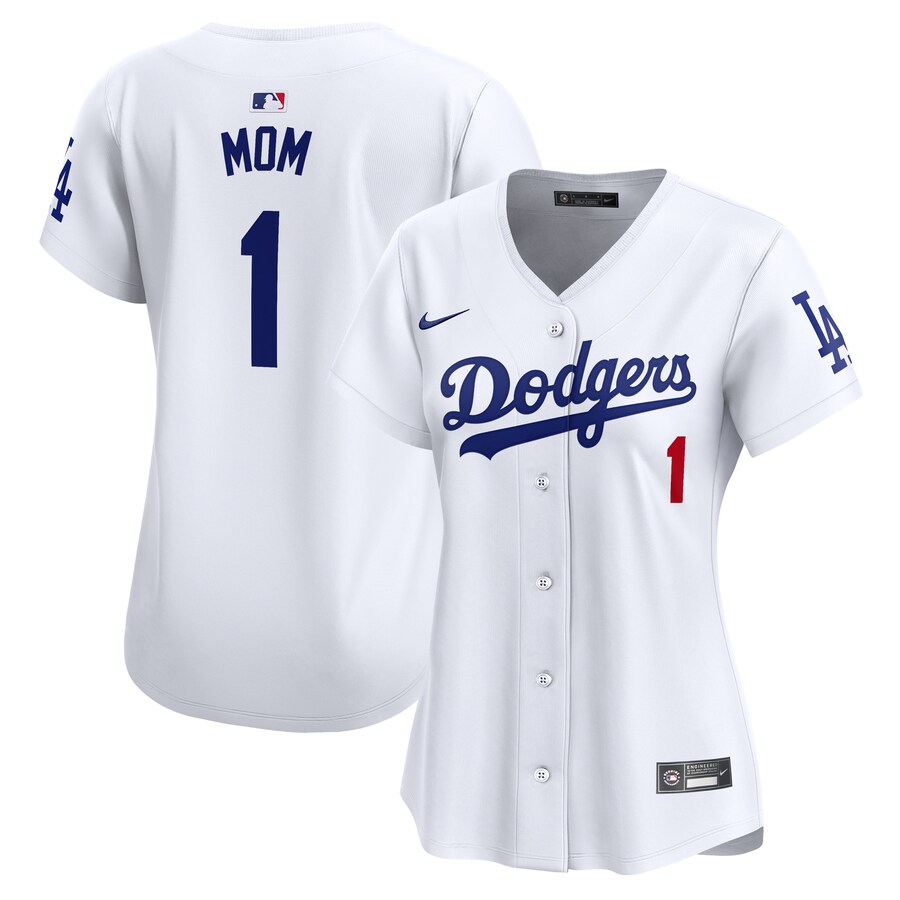 Los Angeles Dodgers Women's #1 Mom Home Limited Jersey White