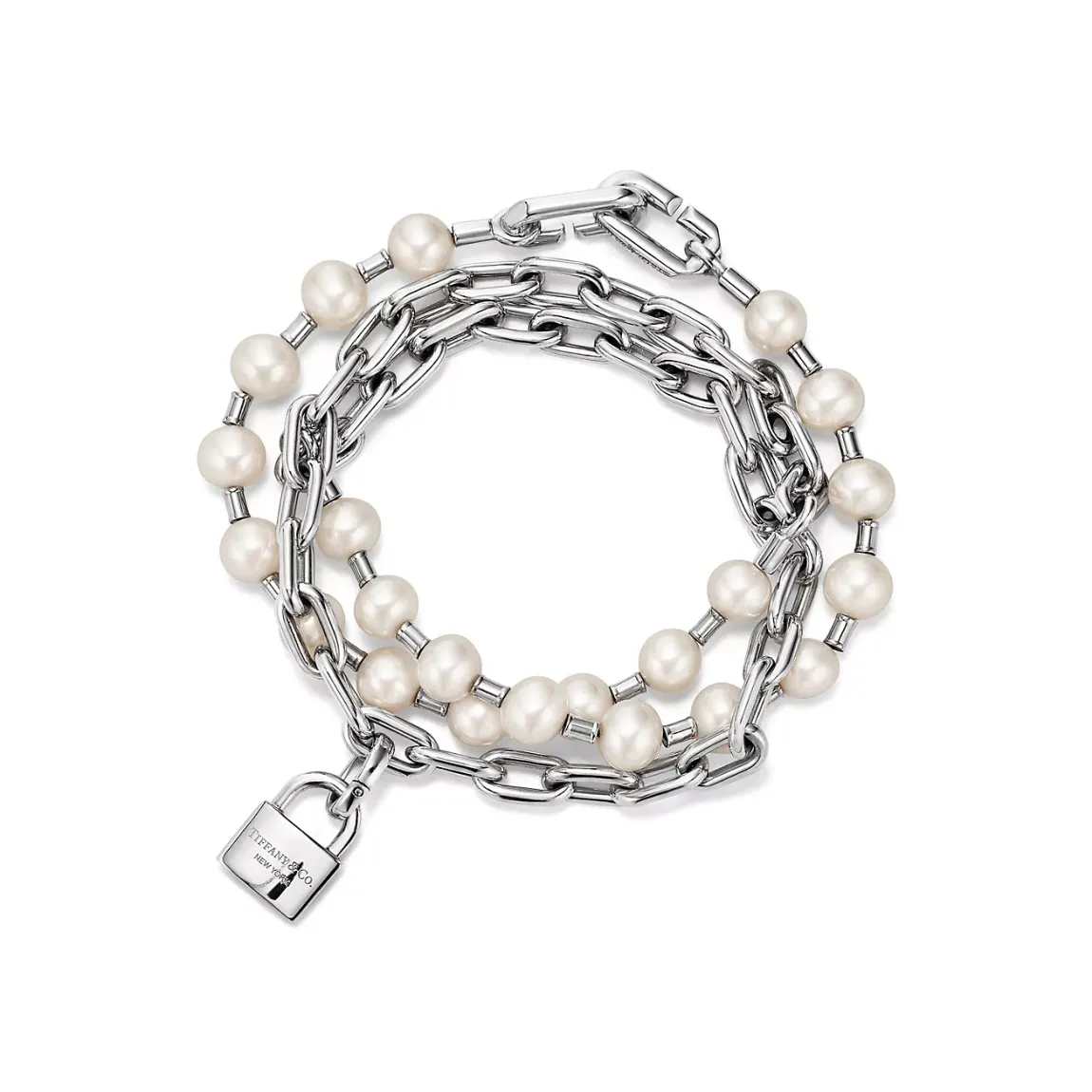 Tiffany Pearl Lock Bracelet in Silver