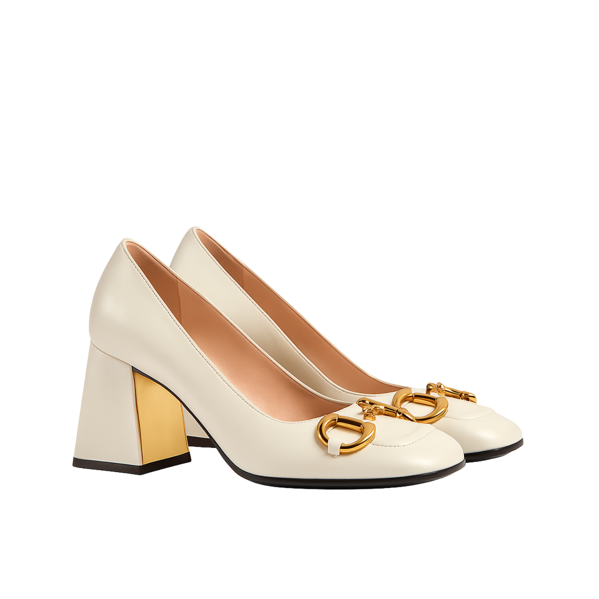 Gucci Women?S Mid Heel Pump With Horsebit White