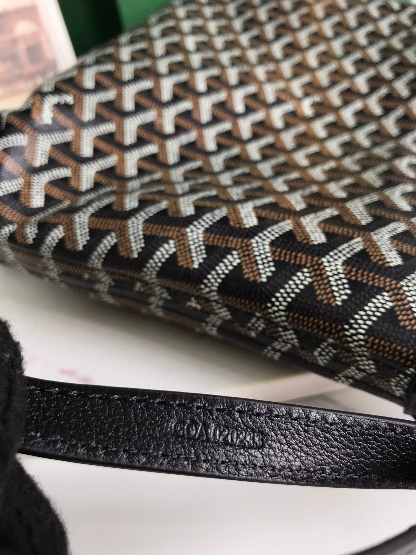 Goyard Conti Pouch 24 Cm Black Lambskin And Goyardine Canvas