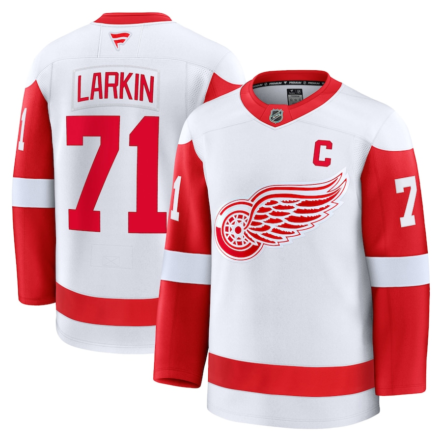 Men's Detroit Red Wings Dylan Larkin Fanatics White Away Premium Jersey