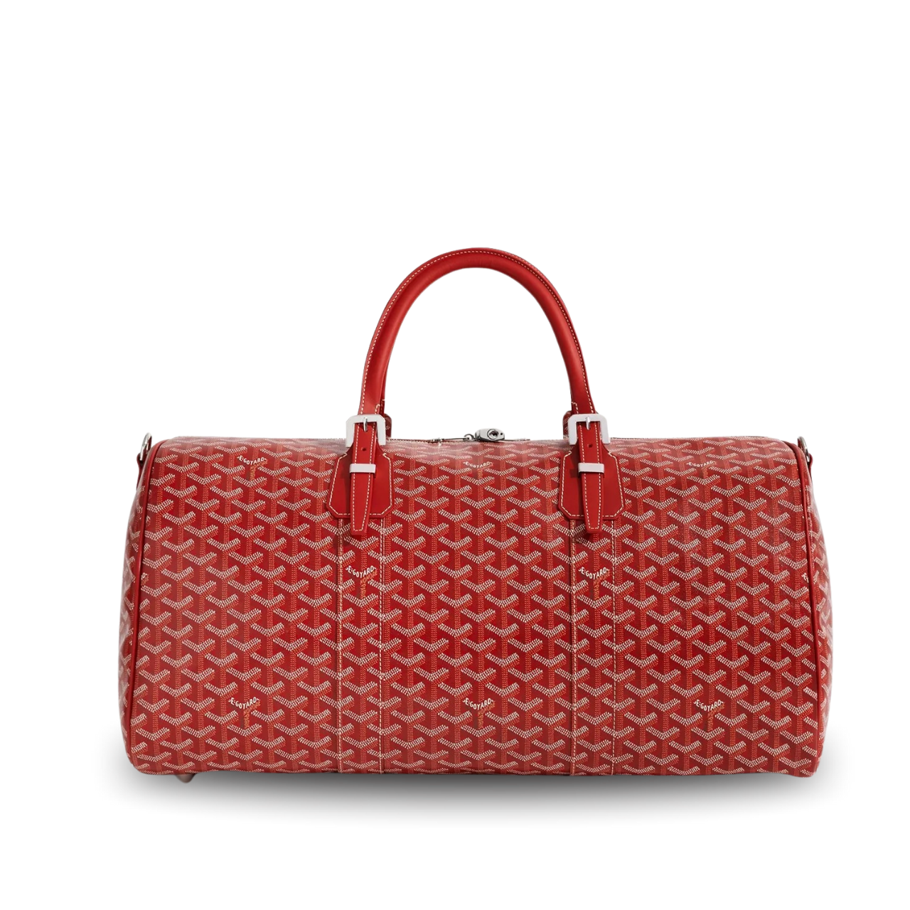 Goyard Boston 50 Bag Cm Red Goyardine Canvas And Calfskin Trim
