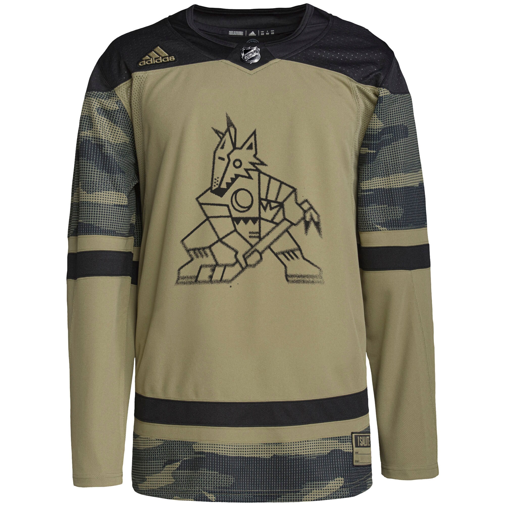 Arizona Coyotes adidas Military Appreciation Team Authentic Custom Practice Jersey – Camo