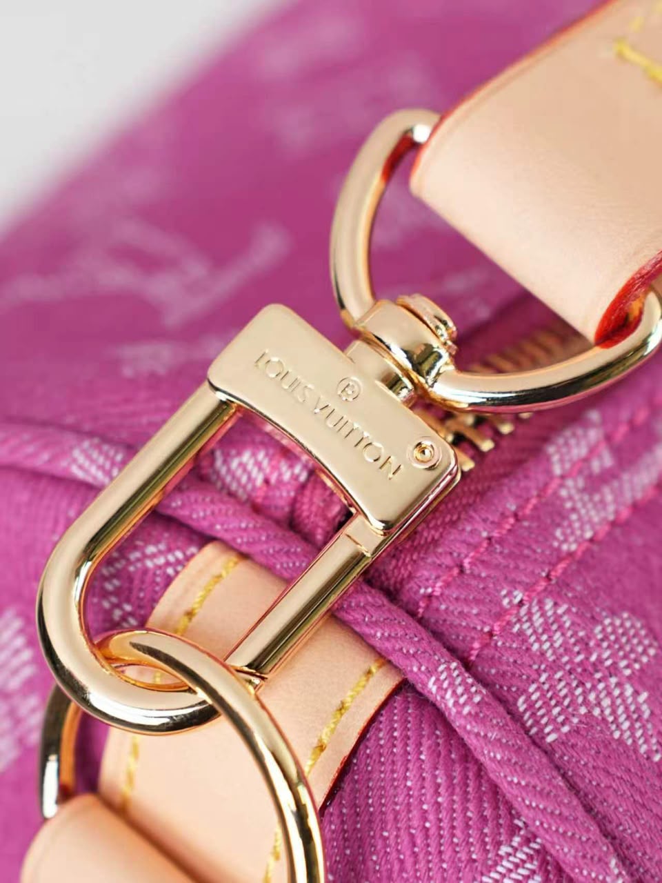 Louis Vuitton Keepall 45 Bag Fuchsia Denim M27944