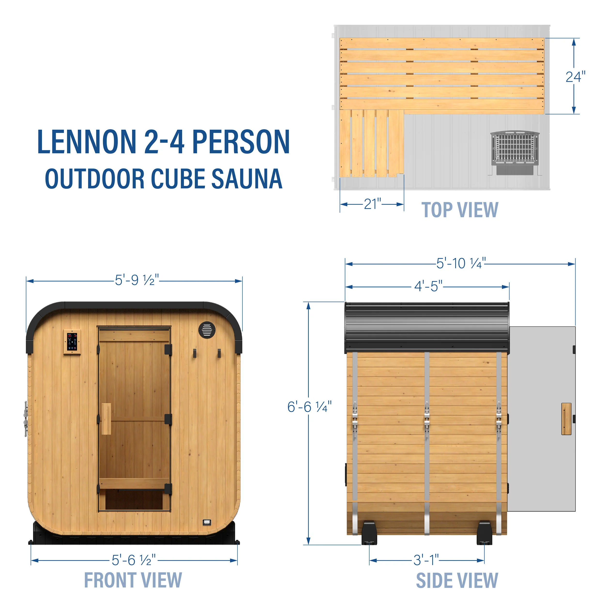 Lennon Outdoor Cube Sauna �?2-4 Person