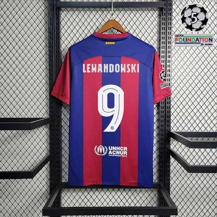 2023-24 Barcelona Home  GAVI LEWANDOWSKI F. DE JONG PEDRI FERMíN Football jersey