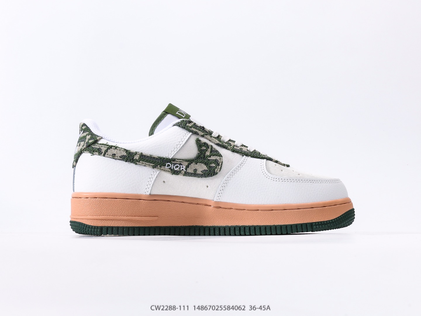 Nike Air Force 1 Low Dior Green Canvas Custom