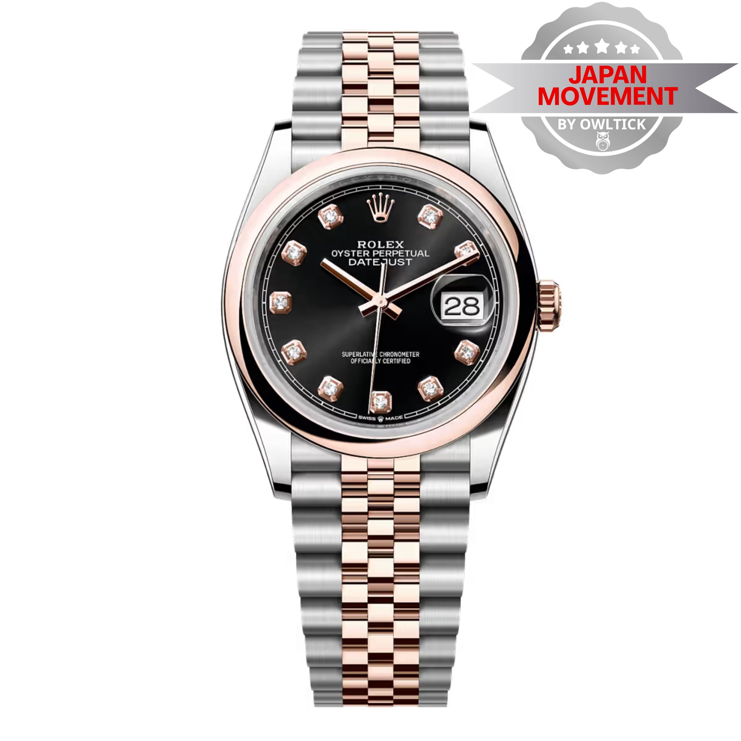 [Superclone] Rolex Datejust 36mm Bright Black Dial Jubilee 126201