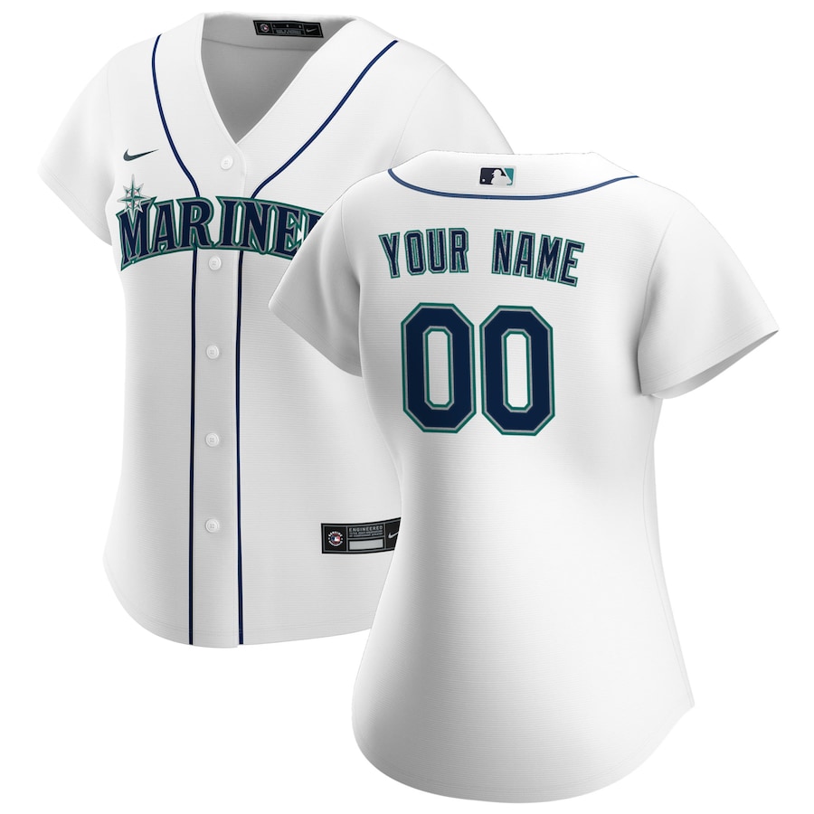 Seattle Mariners Women's Home Custom Jersey White