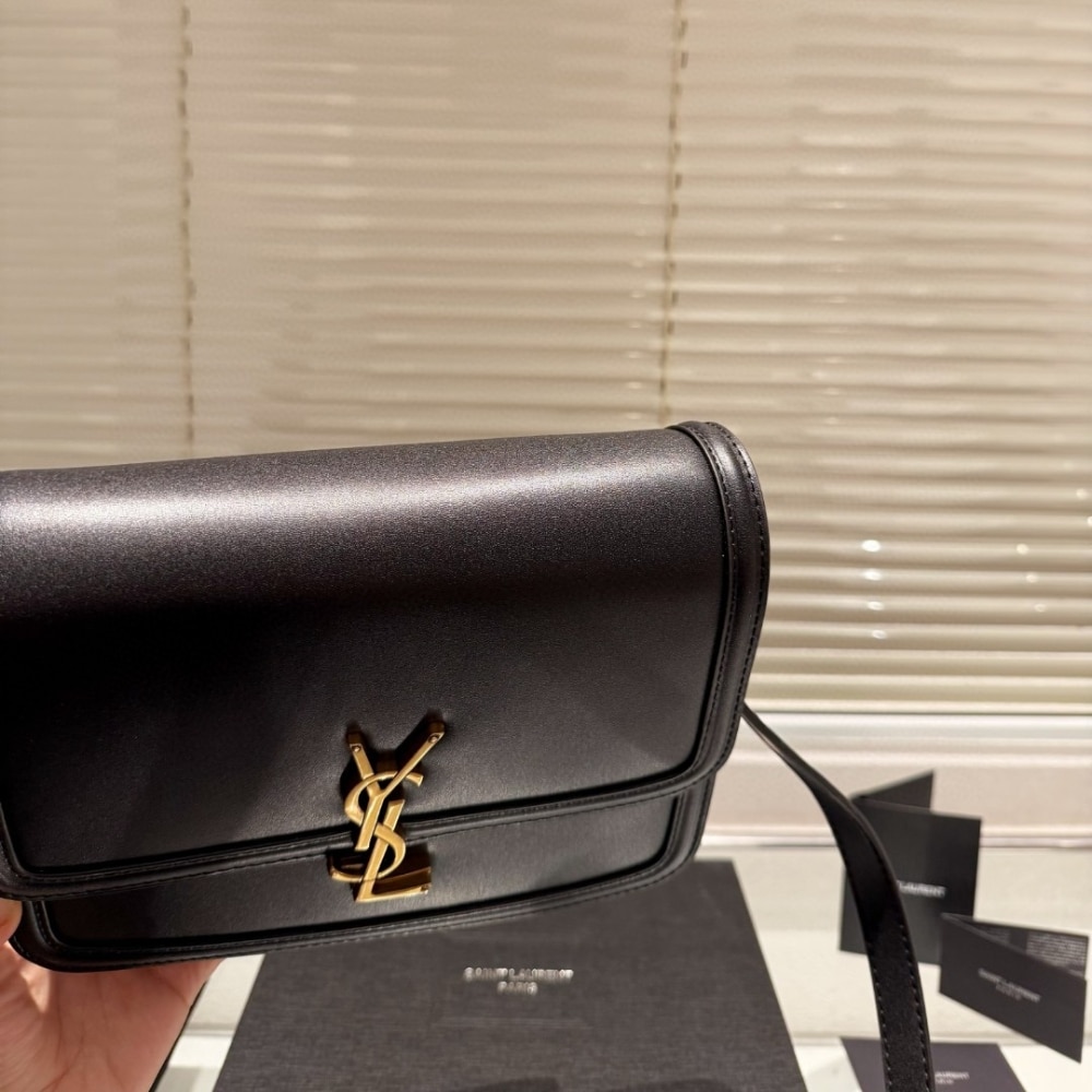 Saint Laurent Solferino Medium Satchel In Box Leather Lining Black 23Cm