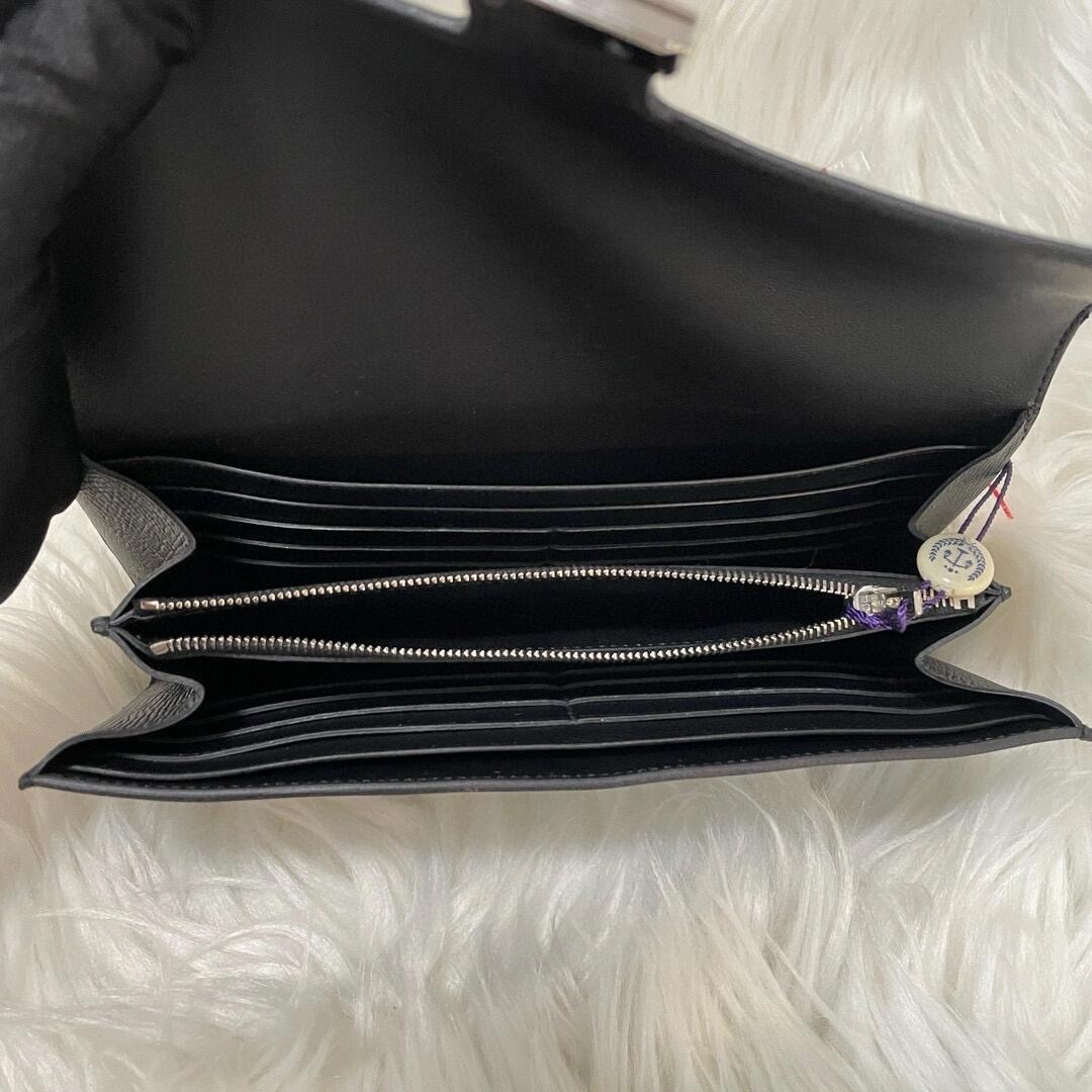 Hermes Constance Wallet Epsom Leather Palladium Hardware In Black 20cm