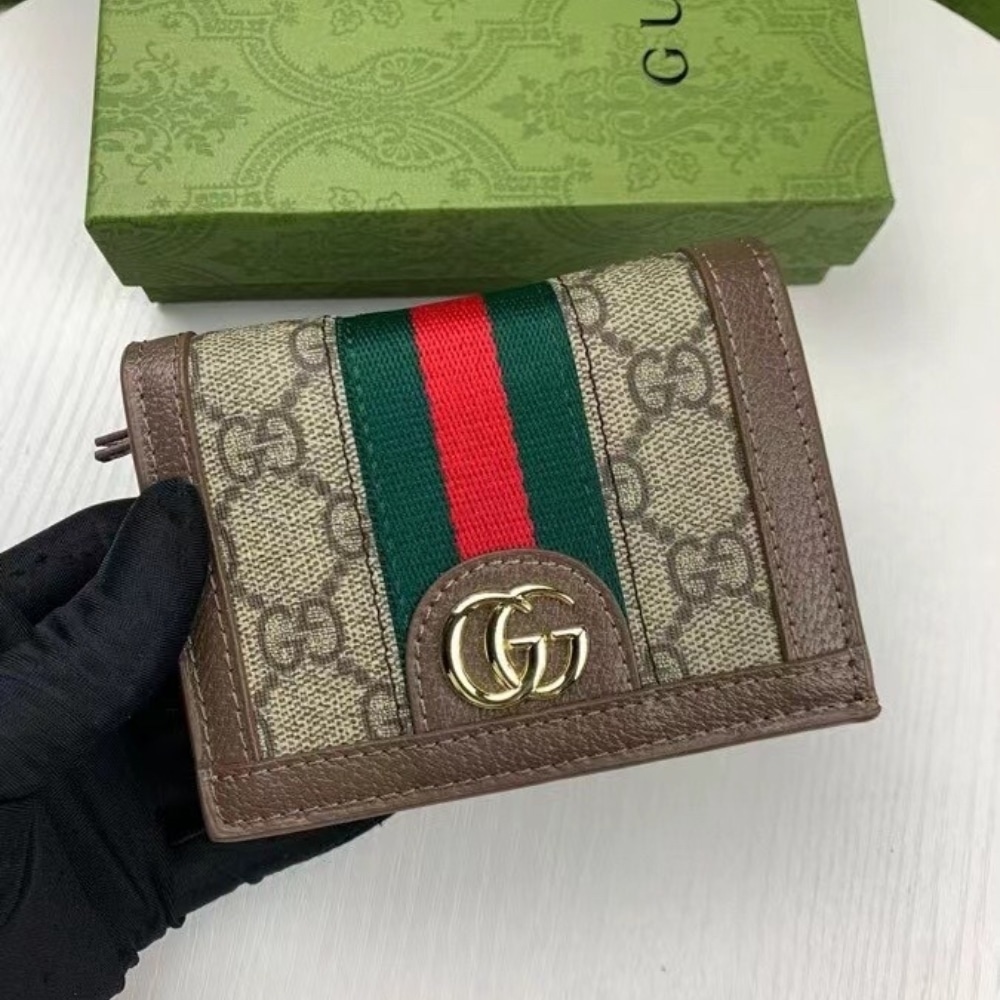 Gucci Ophidia Card Case Wallet Gg Supreme Brown 11Cm 523155 96Iwg 8745