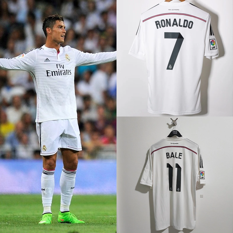 Retro 2014-15 Real Madrid Home RONALDO Benzema Bale Sergio Ramos Alonso Di Maria Modric Football jersey retro