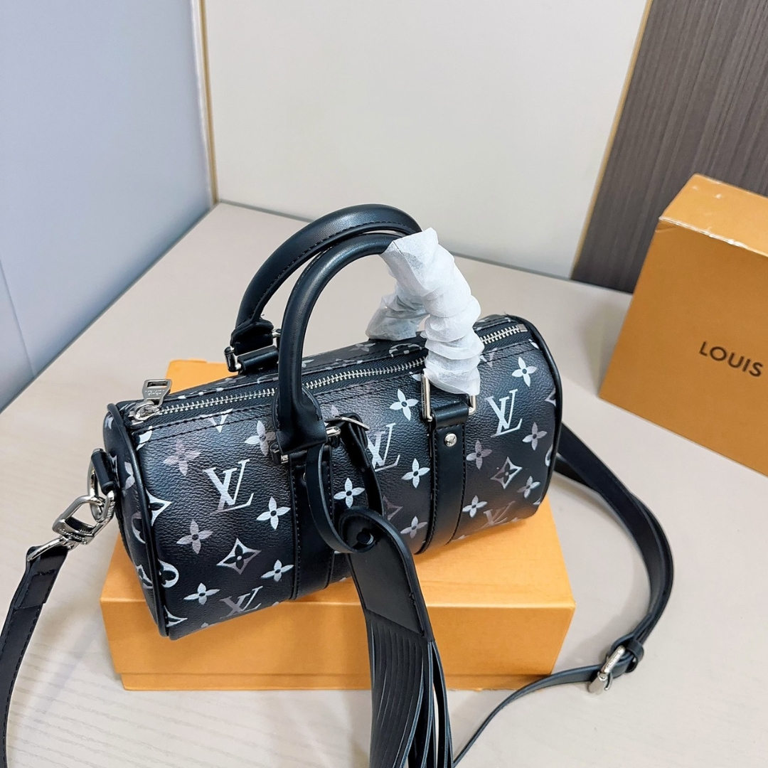 Louis Vuitton Keepall Bandouli Re 25 Bag Monogram Brushed Cowhide Black 25Cm M11595