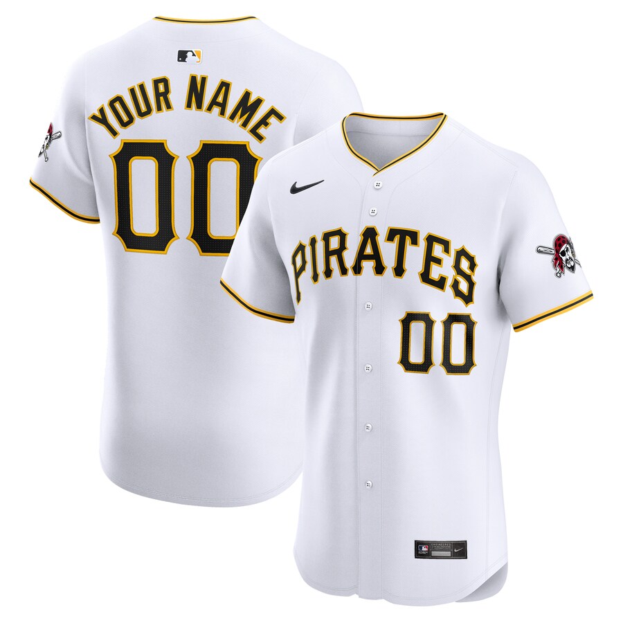 Pittsburgh Pirates Home Elite Custom Jersey White
