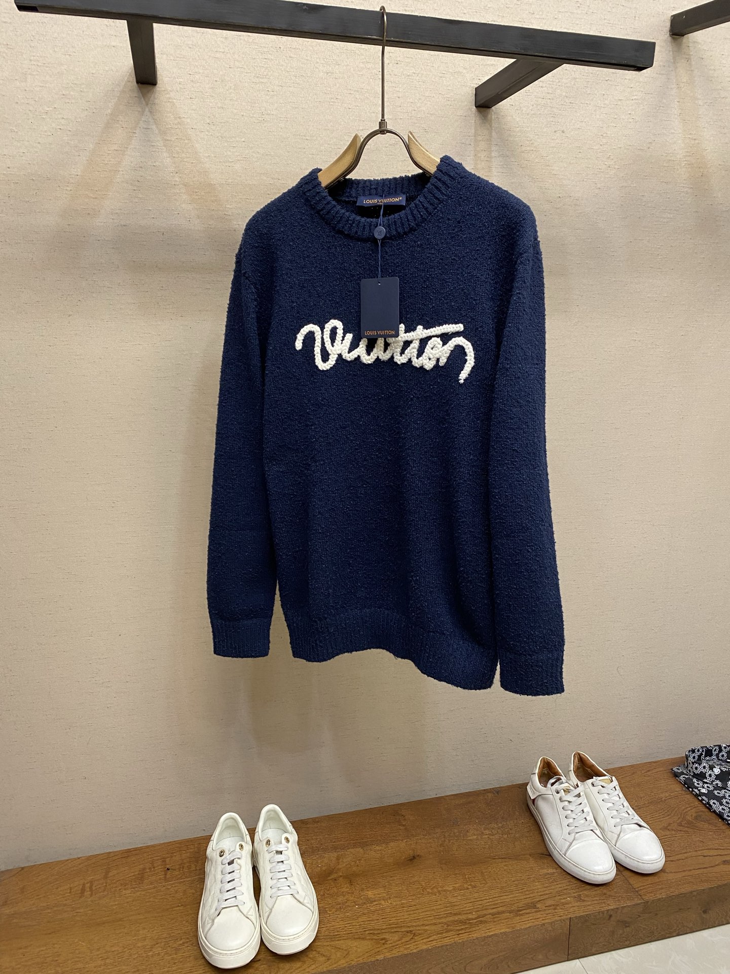 LV Embroidered Signature Long-Sleeved Crewneck