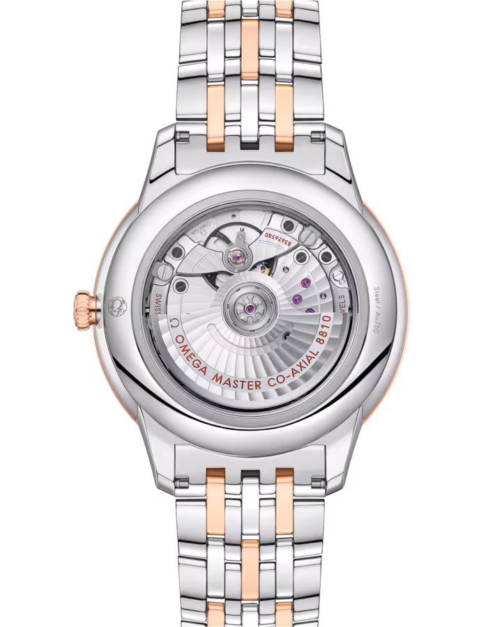 Omega De Ville Prestige 41 mm Linen Dial Stainless Steel  Sedna™ 18k Rose Gold Bracelet 434.20.41.21.09.001