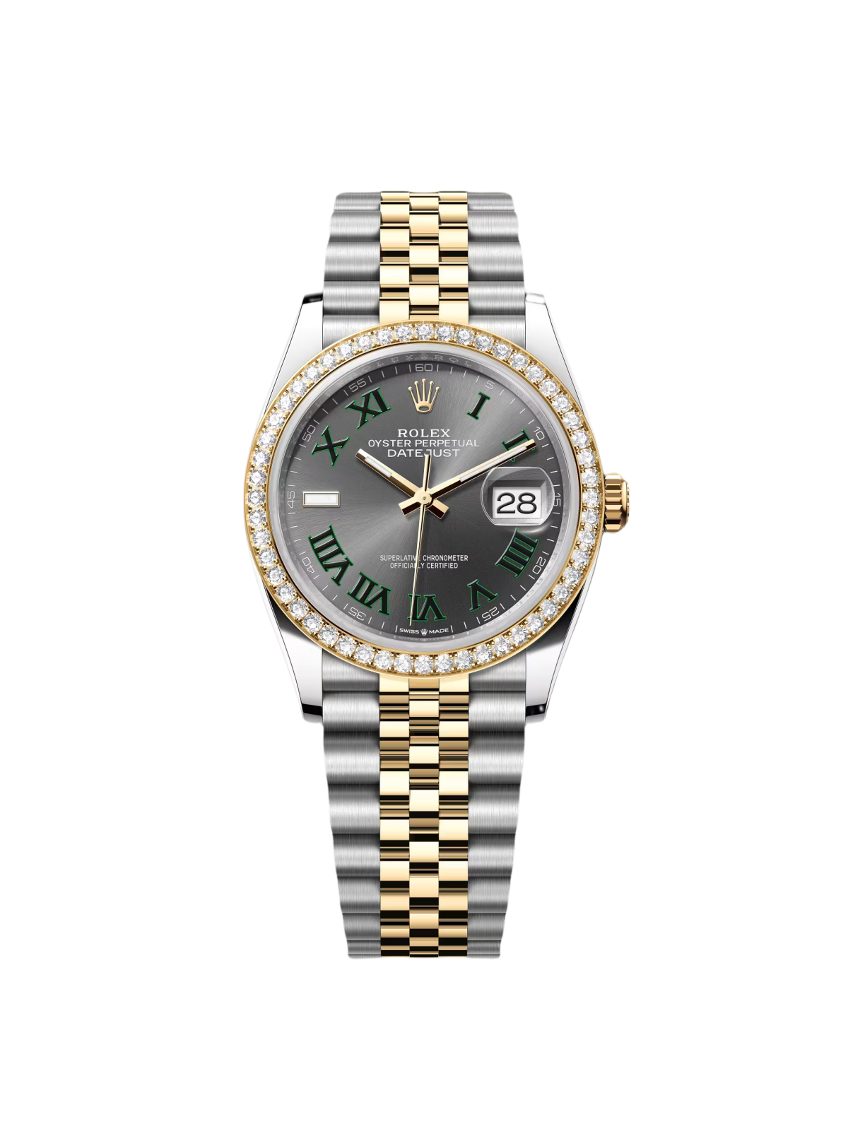 Rolex  Datejust 36mm 126283 Wimbledon Slate Dial Jubilee Bracelet Watch