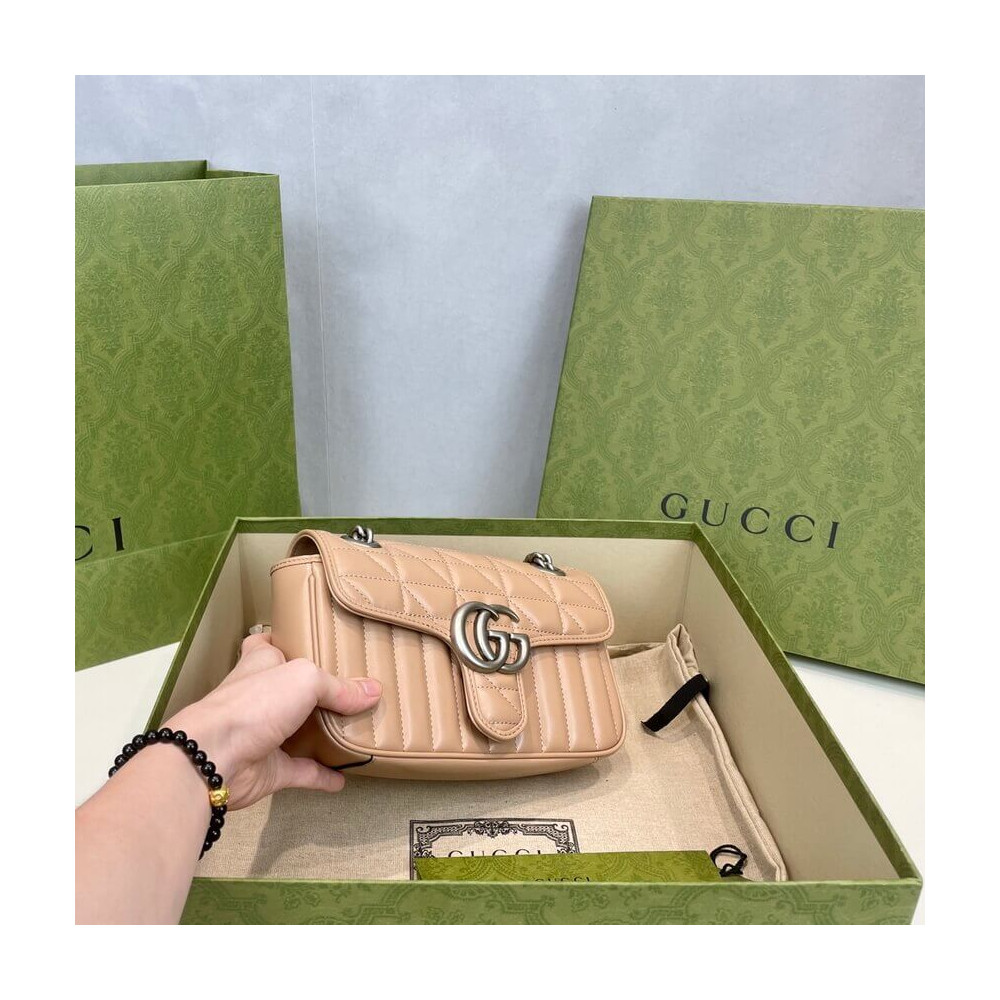 Gucci GG Marmont Mini Shoulder Bag Beige