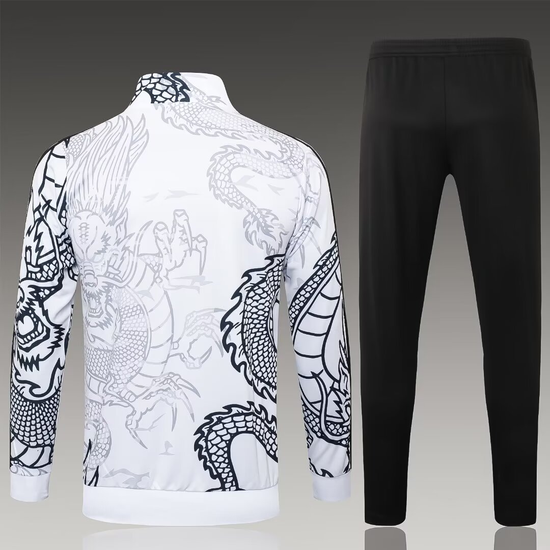 2023/2024 Real Madrid Long Zipped Jacket White Football Shirt 1:1 Thai Quality