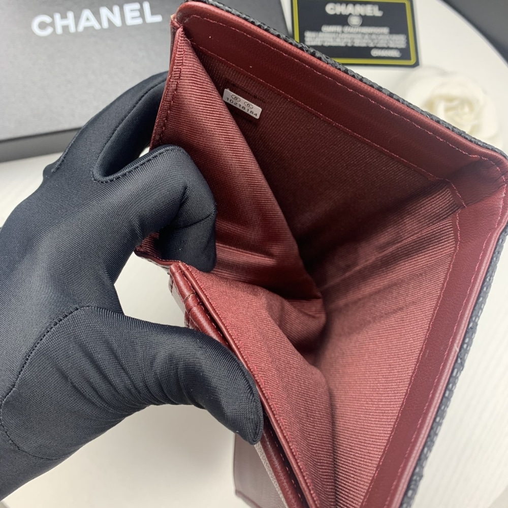 Chanel Black Caviar Leather Classic Long Flap Wallet 19.5Cm