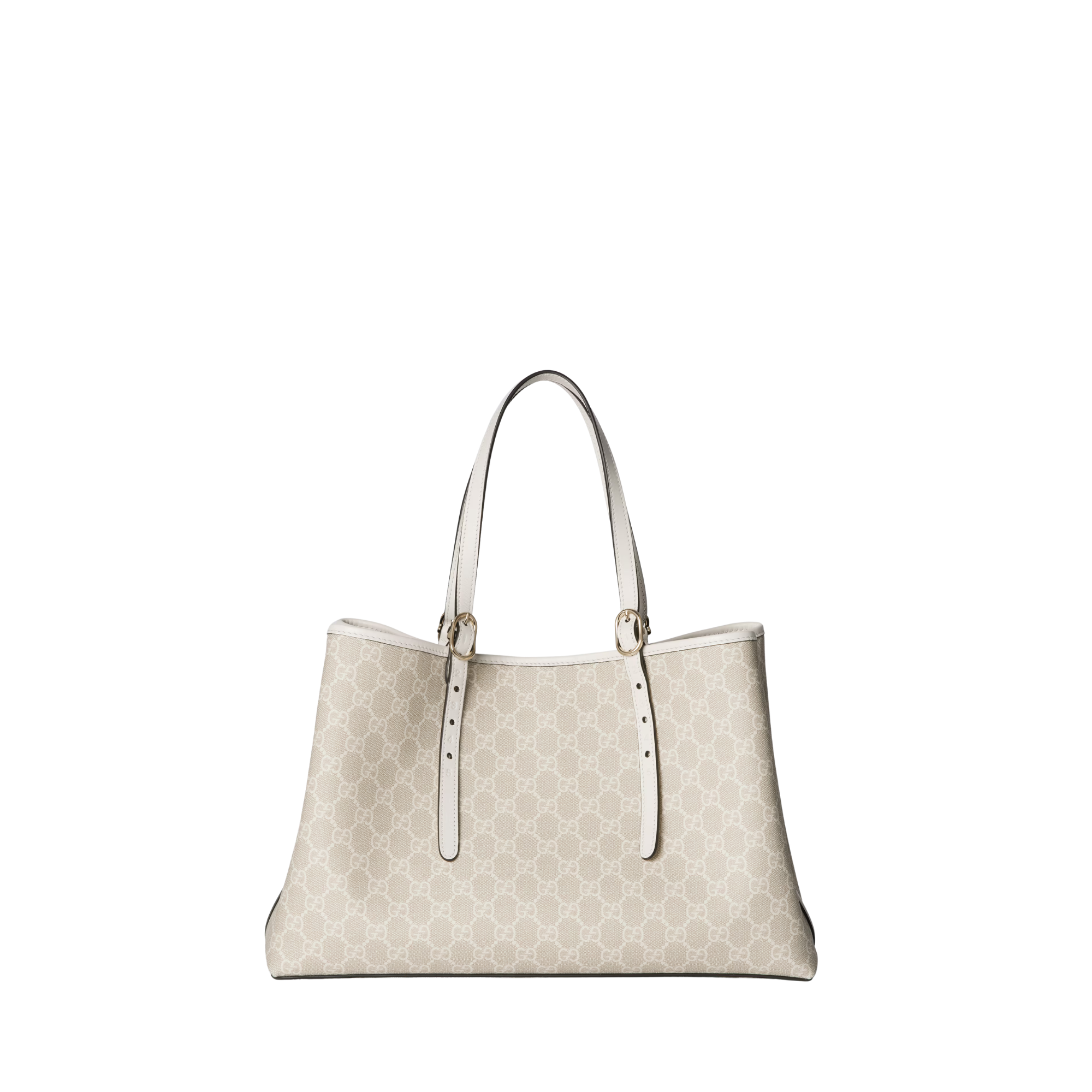 Gucci GG Emblem Large Tote Bag Beige And White Fabric 815213 38cm/15in