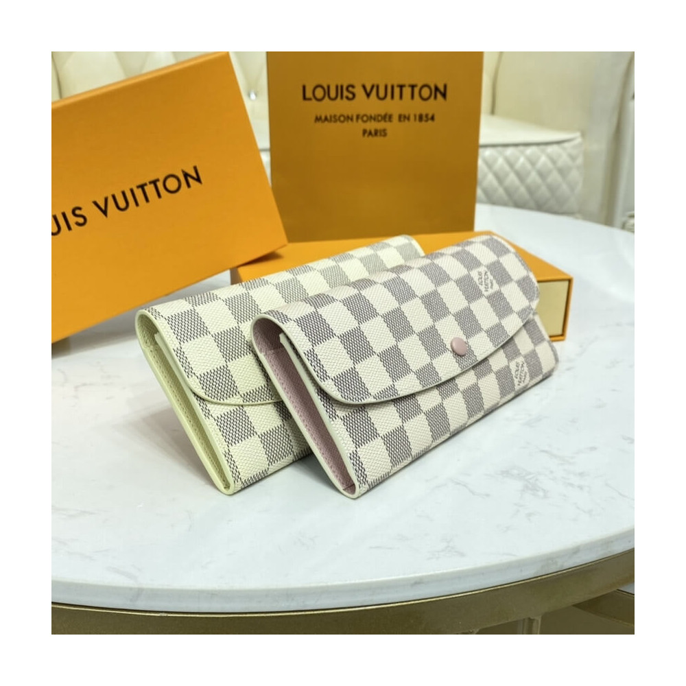 Louis Vuitton Damier Azur Emilie Wallet Beige