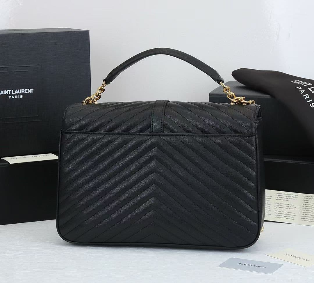 Saint Laurent College Large Chain Bag Black 25Cm 600278Brm071000