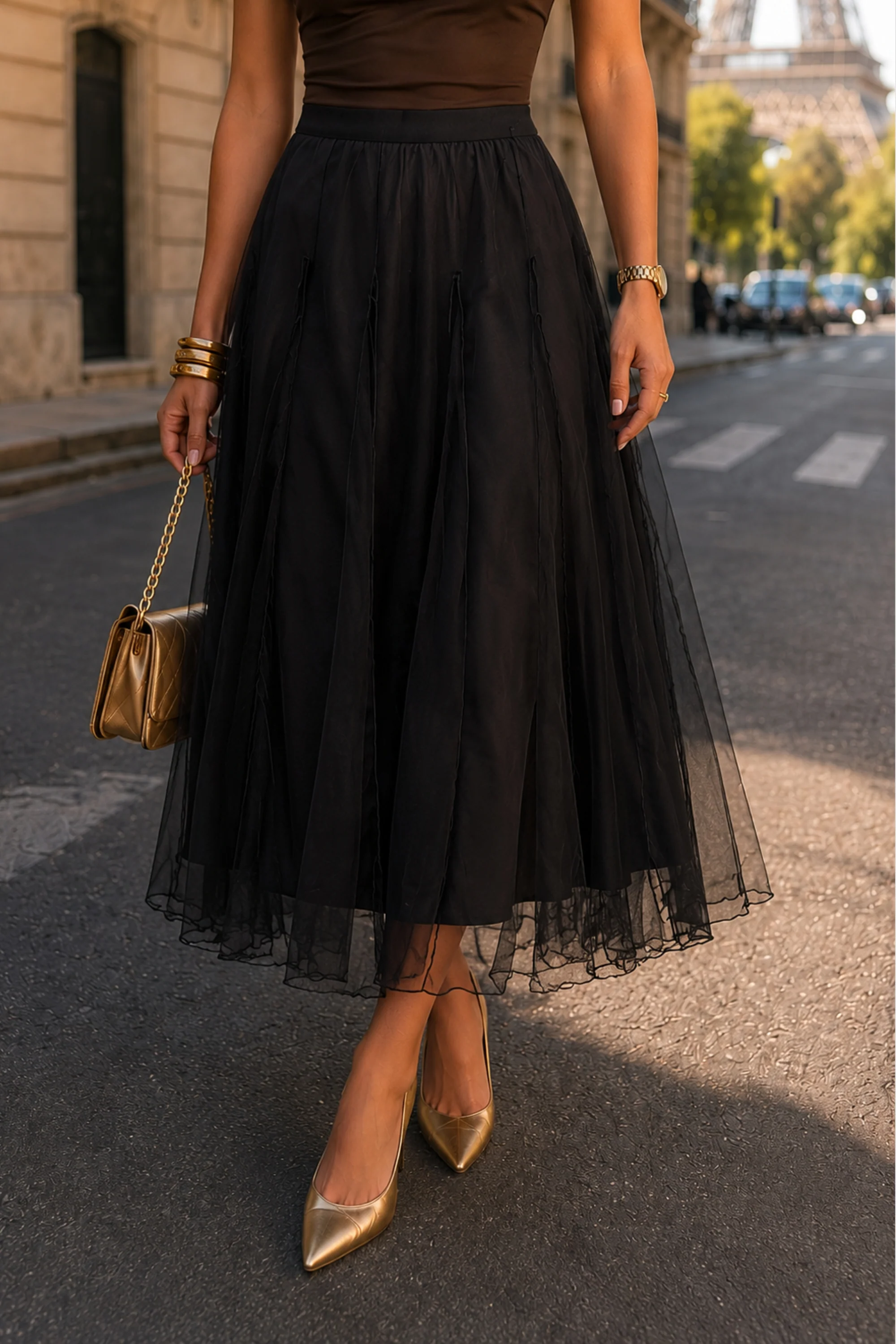Shadow Veil  Mesh Skirt