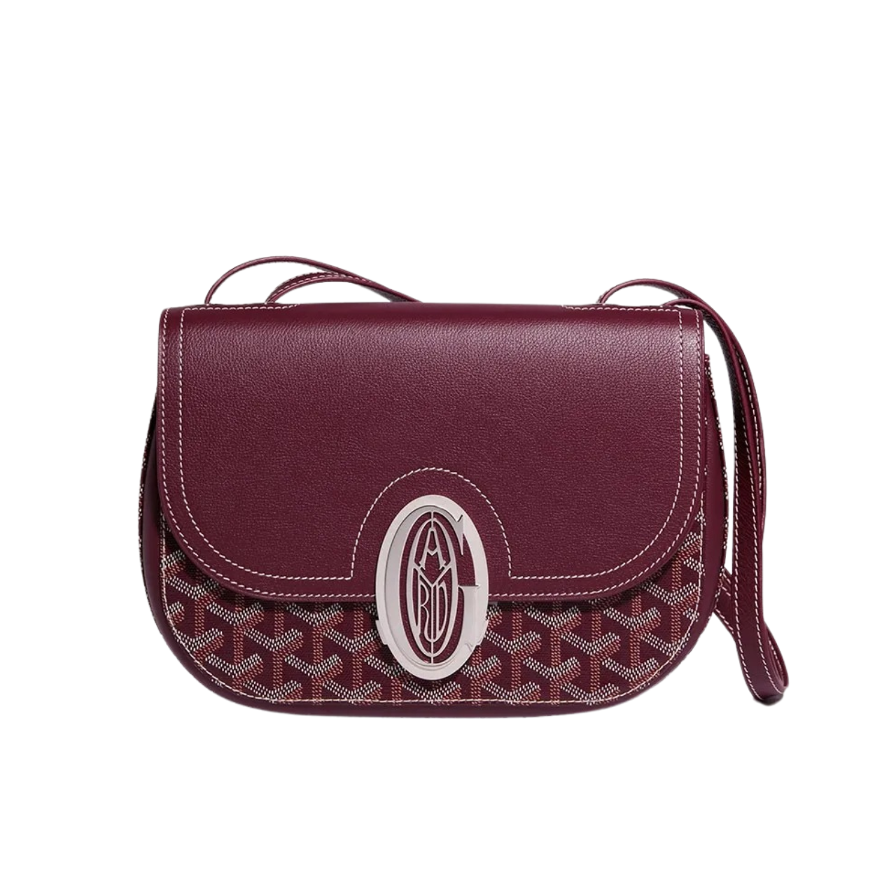 Goyard 233 Bag Wine Red Calfskin And Goyardine Canvas 25cm