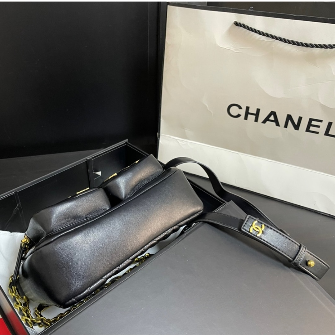 Chanel Quilted Small Camera Case Calfskin Black 22Cm/8.7in