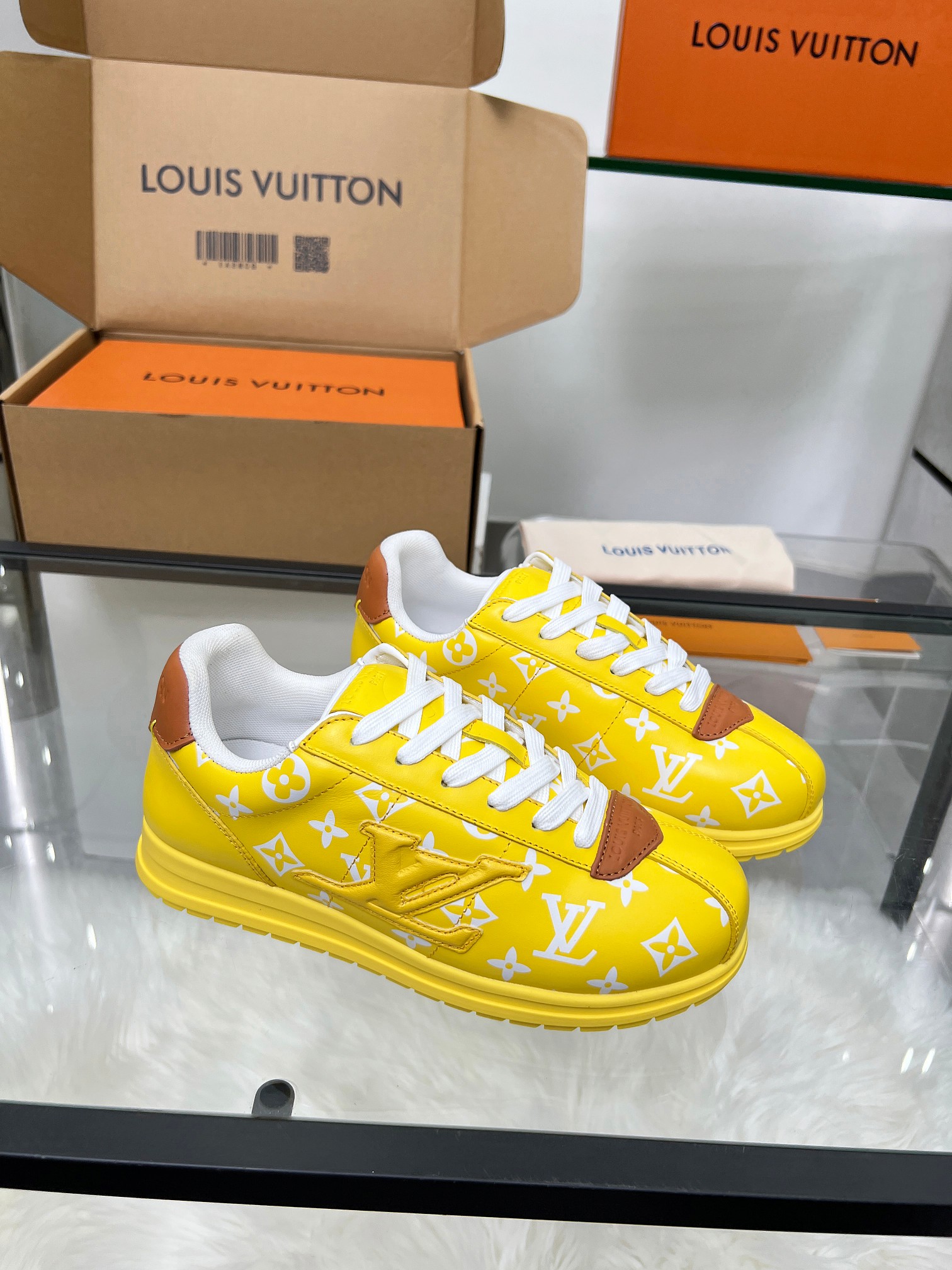 Louis Vuitton LV Trainer Sneaker Yellow Monogram – Leather – Women’s Shoes
