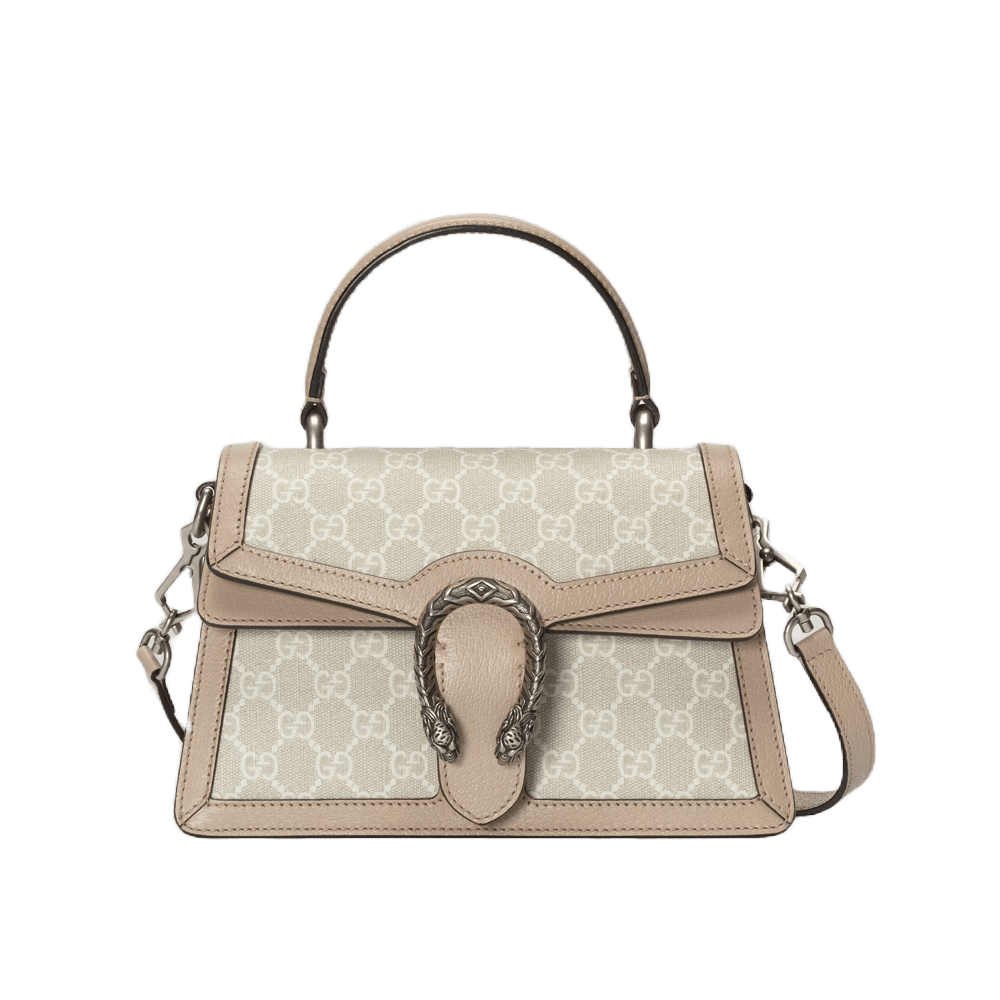 Gucci Small Dionysus Top Handle Bag Oatmeal Leather Trim