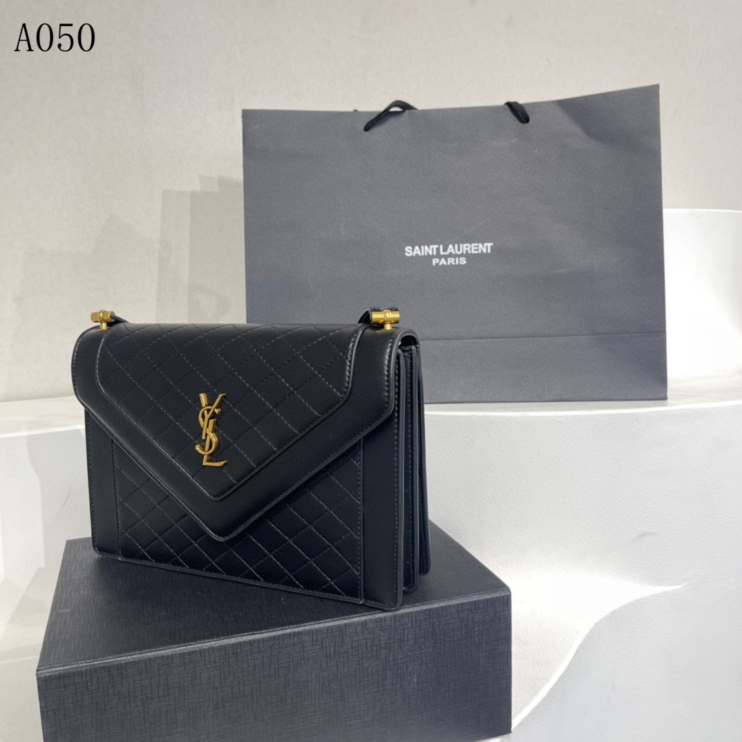 Saint Laurent Gaby Satchel In Quilted Black Gold 26Cm