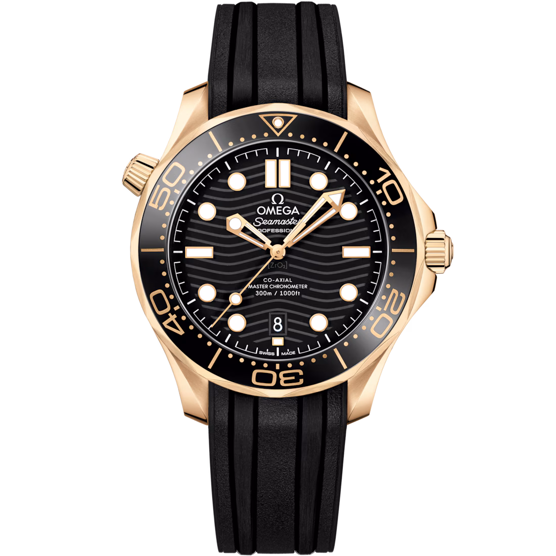 Omega Seamaster Diver 300M Master Co-Axial 42mm Moonshine Gold / Black / Rubber 210.62.42.20.01.003