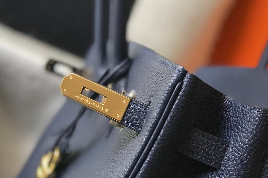 Hermes Birkin 35Cm Navy Togo Leather Gold Hardware